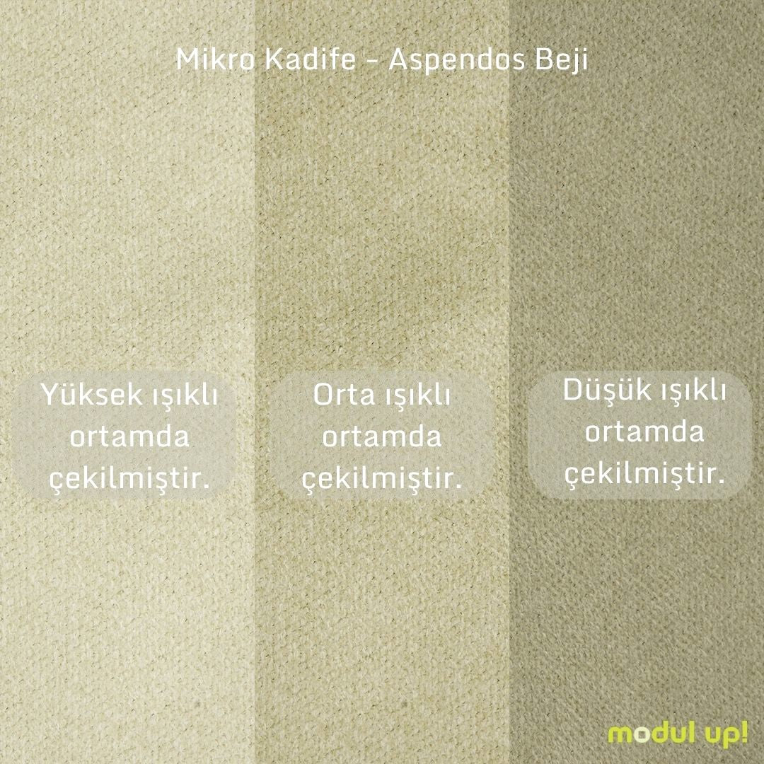 Chillax / Loveseat / Fitilli / İskandinav Kol / Mikro Kadife / Aspendos Beji / Charlotte / Naturel