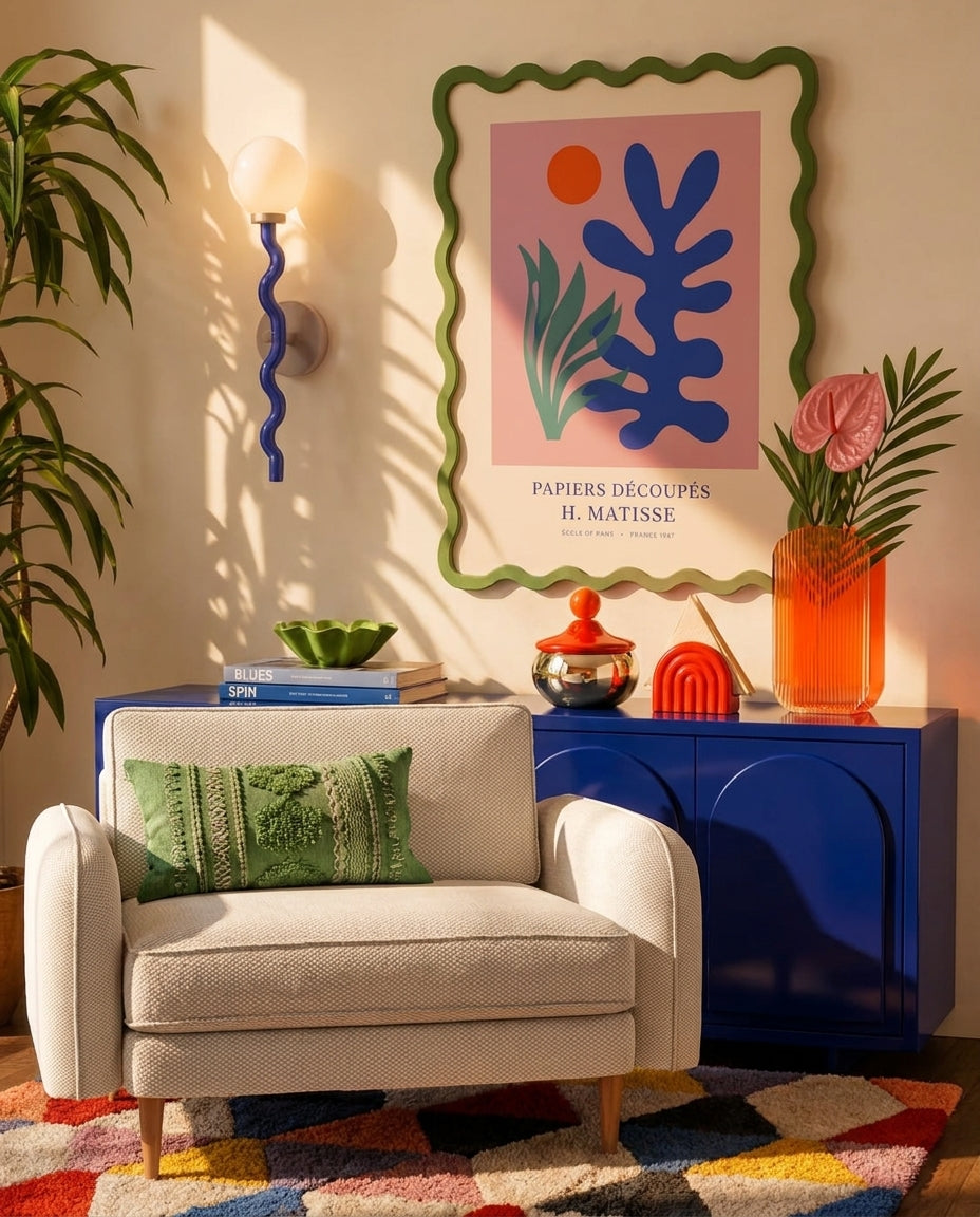 Chillax / Loveseat / Fitilli / Post Modern Kol / Desenli Kadife / Zambak Beyazı / Charlotte / Naturel