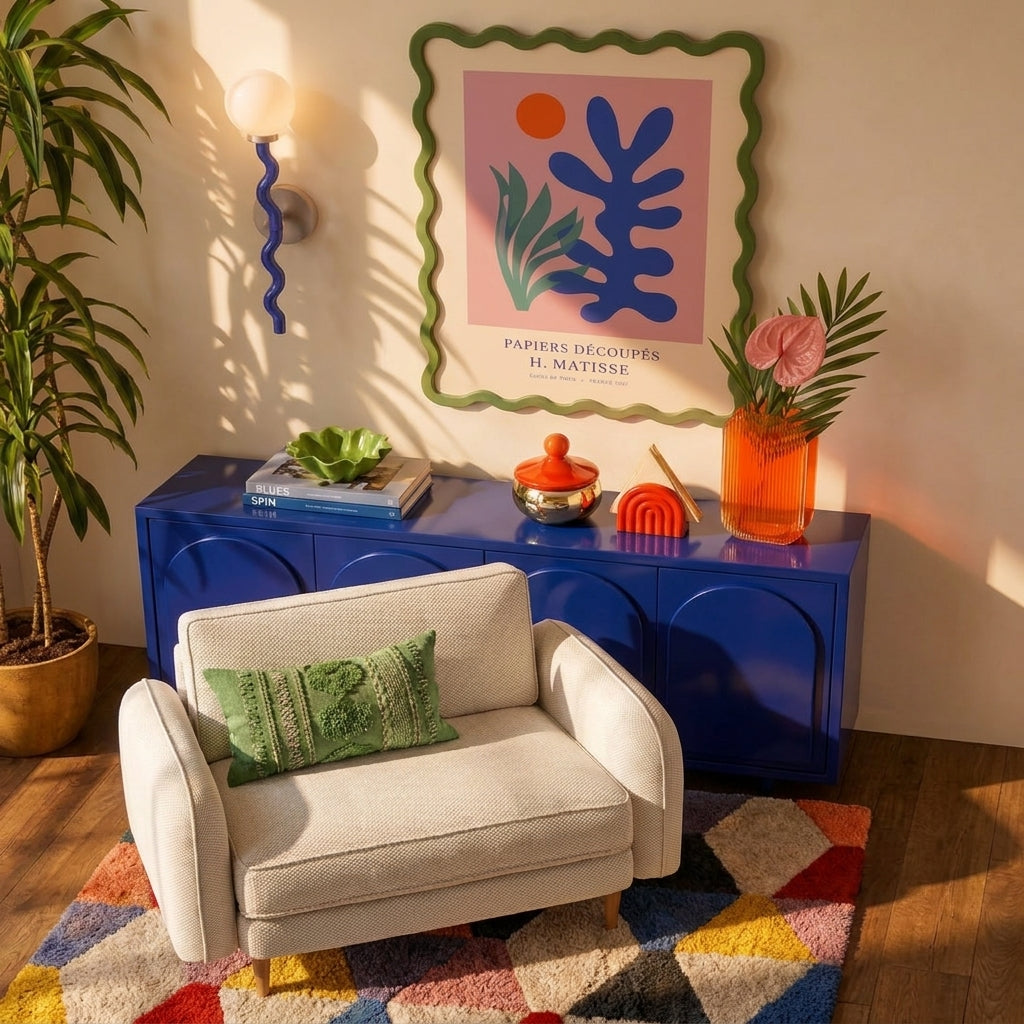 Chillax / Loveseat / Fitilli / Post Modern Kol / Desenli Kadife / Zambak Beyazı / Charlotte / Naturel