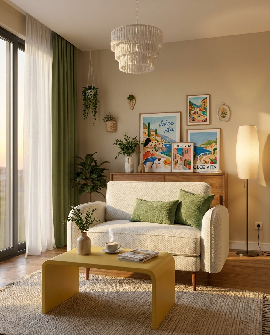 Chillax / Loveseat / Fitilli / Post Modern Kol / Fulya Kadife / Fildişi Beyazı / Charlotte / Ceviz