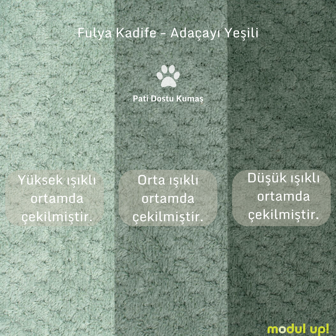 Fildişi Beyazı ve Adaçayı Yeşili L Köşe Koltuk Takımı