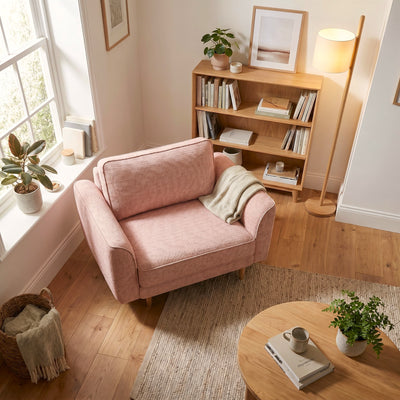 Chillax / Loveseat / Fitilli / İtalyan Kol / Fulya Kadife / Pudra Pembesi / Charlotte / Naturel