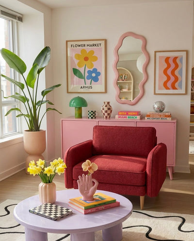 Chillax / Loveseat / Fitilli / Post Modern Kol / Makro Kadife / Tarçın Bakırı / Charlotte / Naturel