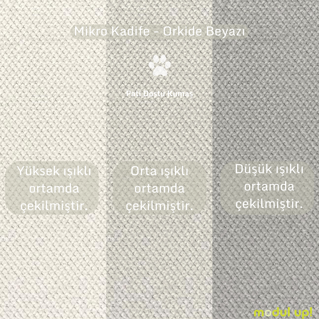 Chillax / L Köşe / Fitilli / İskandinav Kol / Mikro Kadife / Orkide Beyazı / Charlotte / Naturel