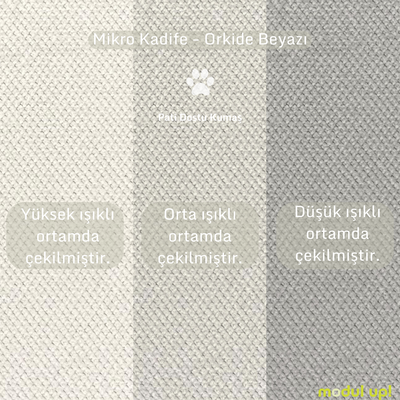 Chillax / L Köşe / Fitilli / İskandinav Kol / Mikro Kadife / Orkide Beyazı / Charlotte / Naturel