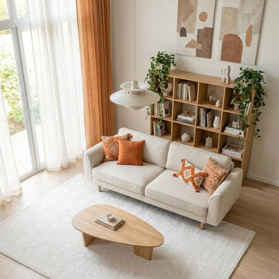 Chillax / Üçlü / Fitilli / İtalyan Kol / Fulya Kadife / Fildişi Beyazı